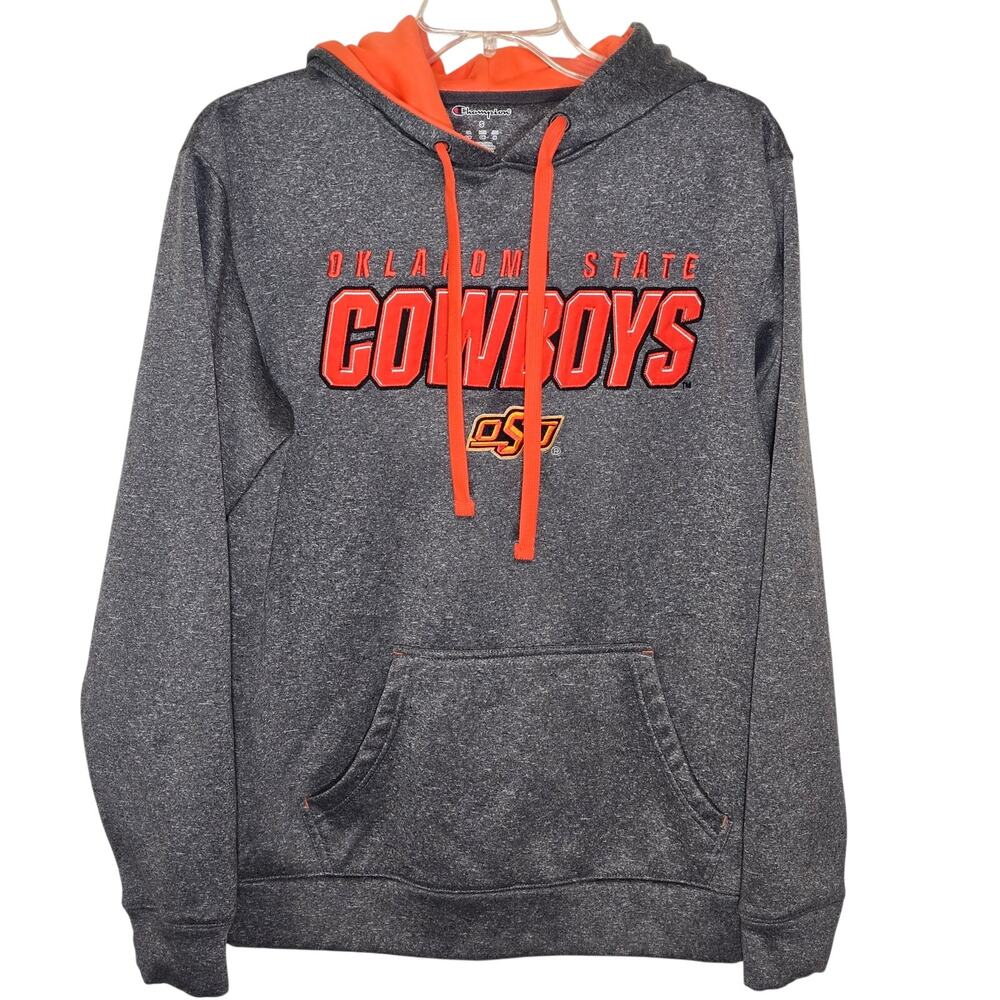 Oklahoma State Cowboys Hoodie Embroidered Logo Gray Orange NCAA Mens Unisex S